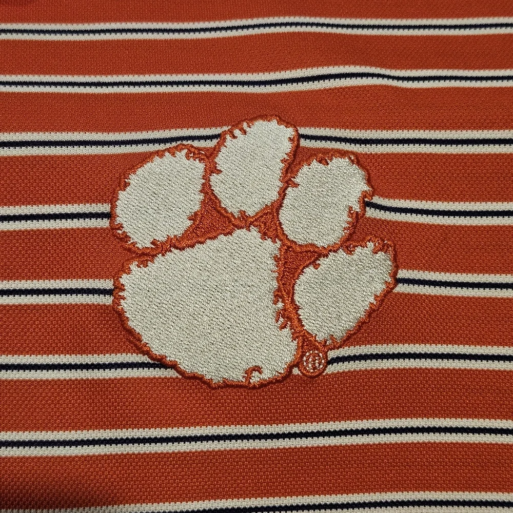 Nike Clemson Tigers Primetime Victory Striped Performance Polo - Size XL